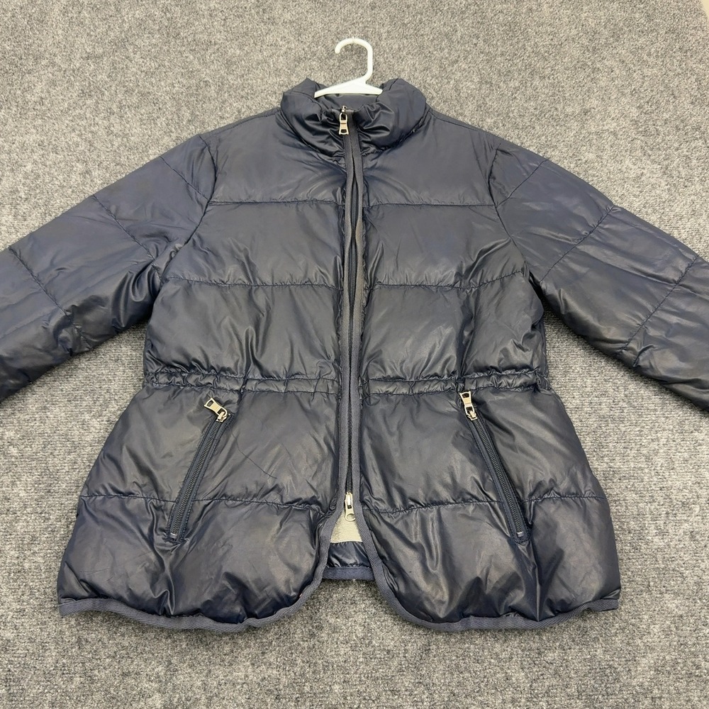Banana Republic Puffer Jacket Womens XL Navy Blue Down Fill Quilted Winter Style